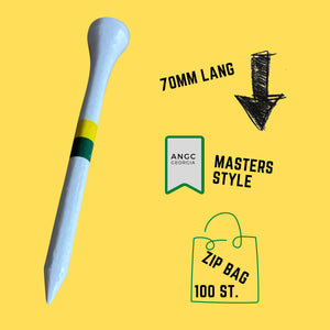 100 Bambus-Holz-Tees (70 mm) – "Masters Edition"