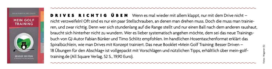 Mein Golf Training: Besser Driven - 18 Übungen für den Abschlag | Ringbuch für das Golfbag